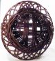 Antique Sewing Yarn Basket Brown Wicker Handle Open Weave Late Victorian Baskets & Boxes photo 3