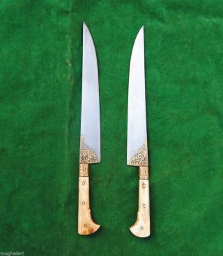 Antique Ottoman Iran Double Sliding Kard Knife Gold Overlaid Khanjar No Shamshir photo