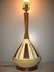 Vintage Mid Century Modern Retro Danish Teak Wood Lava Drip Signed Lamp Mid-Century Modernism photo 1