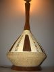 Vintage Mid Century Modern Retro Danish Teak Wood Lava Drip Signed Lamp Mid-Century Modernism photo 3