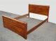 Vintage Bed Frame Full Size Waterfall Style Brown Mahogony Wood Unknown photo 6