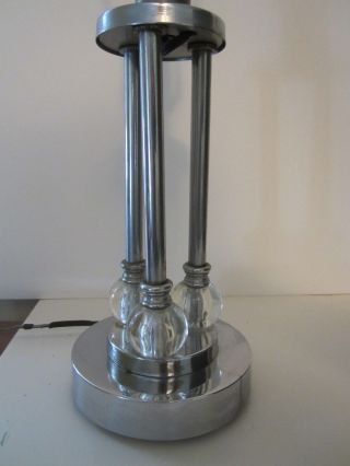 Markel Style Chrome Art Deco Streamline Industrial Machine Age Deco Table Lamp photo