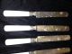 Antique Mother Of Pearl Handled Knives Marked Universal Set Of 6 Flatware & Silverware photo 1