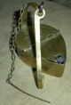 Antique Dated 1854 Brass Whale Oil Hanging Betty Lamp Vafo Primitives photo 1