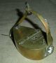 Antique Dated 1854 Brass Whale Oil Hanging Betty Lamp Vafo Primitives photo 2