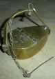 Antique Dated 1854 Brass Whale Oil Hanging Betty Lamp Vafo Primitives photo 3
