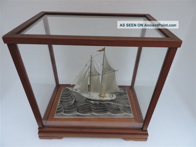 Signed Japanese Two Masted Sterling Silver 960 Model Ship By Seki Takehiko Japan Other photo