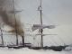 Robert Spring B.  1938 Watercolor Ship In Polar Ice Scrimshaws photo 1