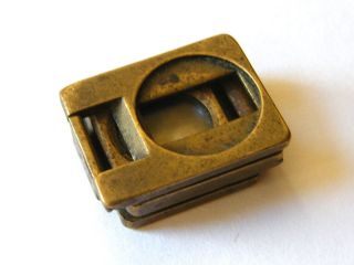Antique - Victorian - Small Folding Brass Pocket Magnifying Glass - Circa 1900 photo