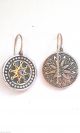 Antique Byzantine Medieval Earrings Sterling Silver 925/18 Carat Gold Plating Byzantine photo 2