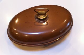 Antique German Copper Bed Warmer/foot Warmer With Brass Screw Cap photo