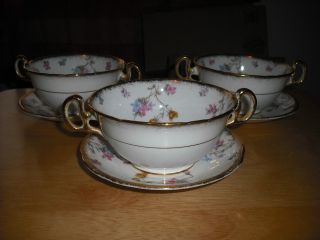 Royal Stafford,  Violets Pompador,  Double Handle Cream Soup Cups/saucers, photo
