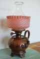 Gwtw Oil Kerosene Arts & Crafts Antique Meriden Mt.  Washington Burmese Glass Lamp Lamps photo 6