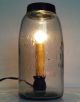 1858 Mason Custom Lamp Glass Jar With Lid.  A Unique Electric 7 Watt Night Light. Chandeliers, Fixtures, Sconces photo 2