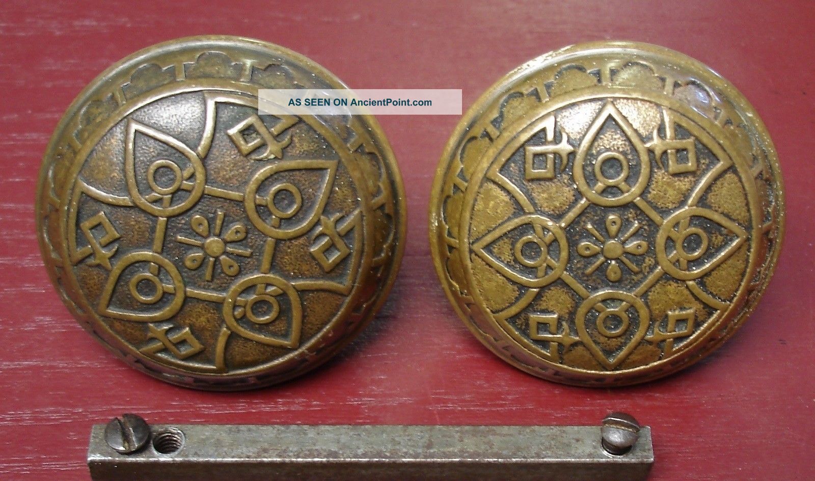 Antique Bronze/brass Norwalk Door Knobs Great Design 1880s 0 Door Knobs & Handles photo