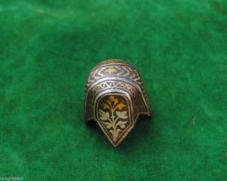 Antique Rare Islamic Ottoman Shamshir Hilt Cap Gold Silver Overlaid Kilij Sword photo