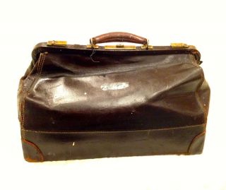 Vintage Leather Doctor’s Medical Bag - Brown Leather - Awesome Petina photo