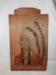 Antique Sm.  Drawing Drafting Board W T Square W Folk Art Painting Indian Maiden Engineering photo 1