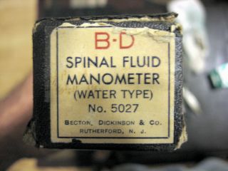 Antique Spinal Fluid Manometer (water Type) No.  5027 Becton,  Dickinson & Co. photo