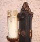 (2) Antique Victorian Art Noveau Floral Wall Sconce Lights Cast Iron 1900 - 1910 Chandeliers, Fixtures, Sconces photo 2