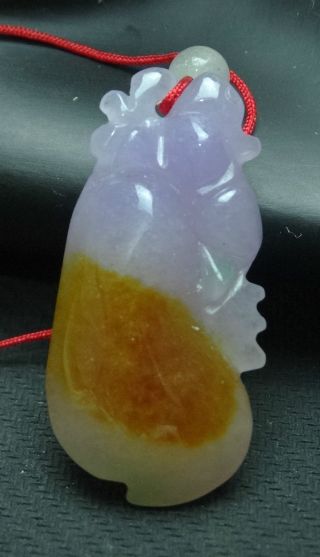 Lavender & Yellow Colorful Jade/jadeite Pendant/rabbit & Ruyi photo