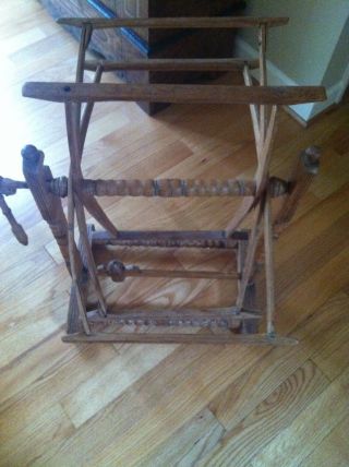 Antique Handcrafted Wooden Yarn Winder photo