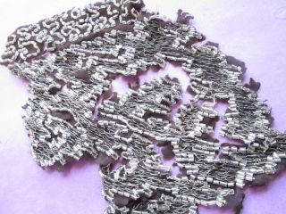 Of Pieces Antique Glass Beads & Silver Metallic Treads On Silk photo