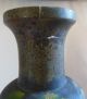 19thc.  Japanese Hp Fishing Village Scene Gilded Black Enamel Wood Vase 15 