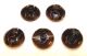 Vintage Set Of 5 Black Glass Gold Luster Buttons Faceted Sets Design 9/16” Buttons photo 5