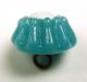 Antique Charmstring Glass Button Turquoise Candy Mold W/ White Dot Swirl Back Buttons photo 2