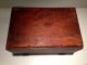 Antique 19th Century Wood Inlay Veneer Marquetry Hinged Sewing Box Boxes photo 11