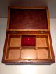 Antique 19th Century Wood Inlay Veneer Marquetry Hinged Sewing Box Boxes photo 6