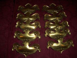 Chippendale Antique Brass Drawer Pull Vintage Style From The 1950s (10) photo