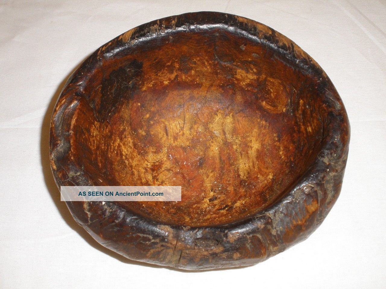 Wood Primitive Antique Small Crafted Older Hand Made Carved Bowl Natural Primitives photo
