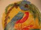 Old Hand Painted China Plates - Tropical Birds With Palm Trees And Ocean Plates & Chargers photo 4