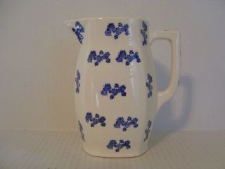 Vintage Blue And White Pitcher With Tiny Blue Flowers photo