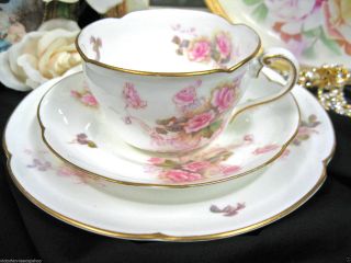 George Jones Crescent Tea Cup And Saucer Trio Floral photo