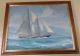 Large Fine Nautical Oil Painting By James A Mitchell In Birdseye Maple Frame Other photo 2