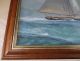 Large Fine Nautical Oil Painting By James A Mitchell In Birdseye Maple Frame Other photo 6