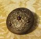 Antique Vintage Victorian Large Cut Steel Brass Floral Scrollwork Picture Button Buttons photo 1