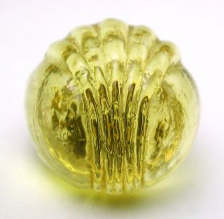 Antique Charmstring Button Lemon Color Sea Shell Mold Swirl Back photo