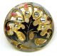 Antique French Enamel Button Fancy Pierced Leaf Design W/ Cut Steel Accents Buttons photo 1