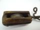 Antique Old Wood Wooden Metal Hanging Scale Weight Pulley Balance Part Hardware Scales photo 5