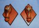 Pair Antique Swedish Handpainted And Wood - Crafted Candle - Holding Wall Sconces Other photo 3
