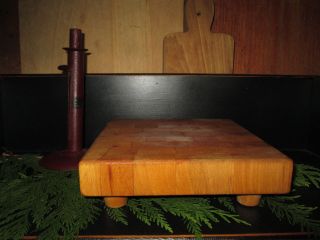 Small Primitive Country Farmhouse Wood Butcher Block Chopping Baord Block photo