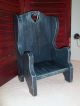 Distressed Primitive Small Wooden Doll Chair In Blue And Black Primitives photo 2