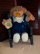 Distressed Primitive Small Wooden Doll Chair In Blue And Black Primitives photo 4
