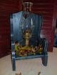 Distressed Primitive Small Wooden Doll Chair In Blue And Black Primitives photo 6