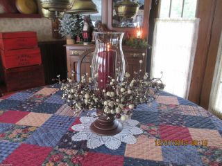 Large Pedestal Candle Lamp With Xl Glass Hurricane Globe - Lr.  Pip Candle Ring photo