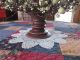 Large Pedestal Candle Lamp With Xl Glass Hurricane Globe - Lr.  Pip Candle Ring Primitives photo 2